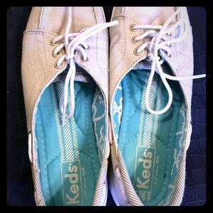 Keds loafers with a silver sheen